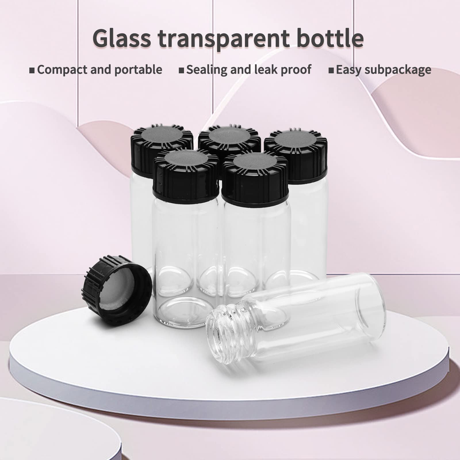 Newzoll 10 Pcs Liquid Sample Vial, 10 mL (0.3 Oz) Clear Liquid Sampling Screwcap Capacity Specimen Vials for Lab Testing