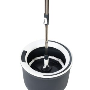 Medallion Grand Cleaning Spin mop and Bucket Set Spin with Microfiber Gray