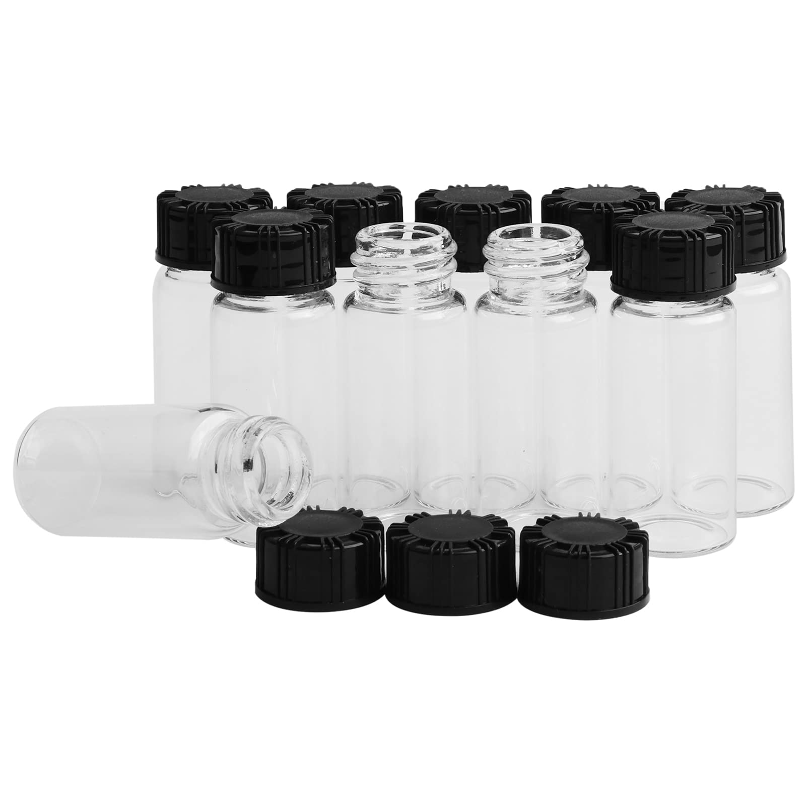 Newzoll 10 Pcs Liquid Sample Vial, 10 mL (0.3 Oz) Clear Liquid Sampling Screwcap Capacity Specimen Vials for Lab Testing