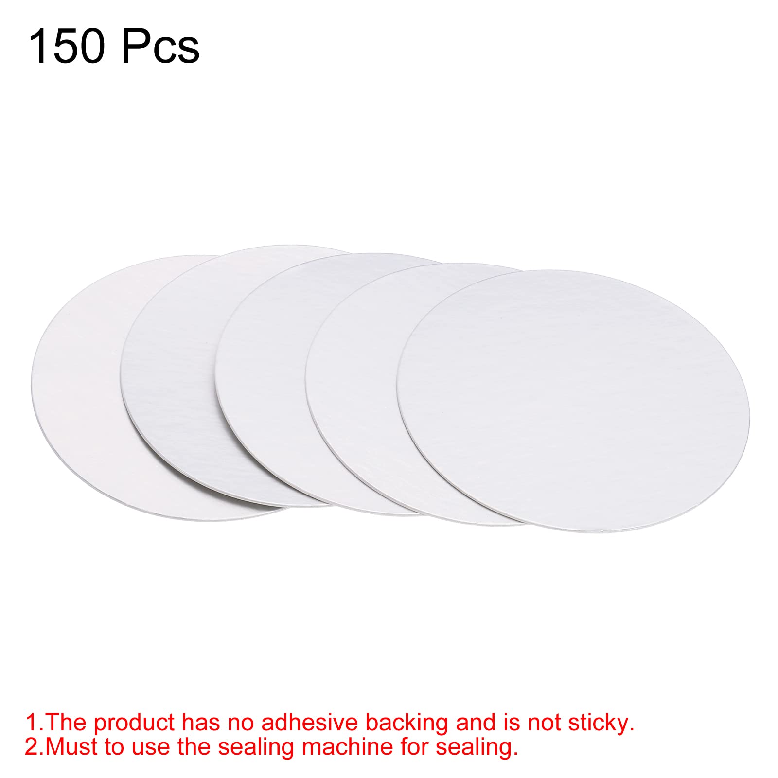 PATIKIL 65mm/2.56" Aluminum Foil Cap Liner, 150 Pack Resistant Tamper Induction Heat Sealer Sealing Liners for PET Plastic Bottle Jar Lid