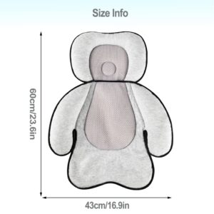 KAKIBLIN 3 in 1 Baby Stroller Seat Cushion, Toddler Car Seat Pad Baby Head Pillow Neck Support Cushion for Newborn and Toddler, Grey