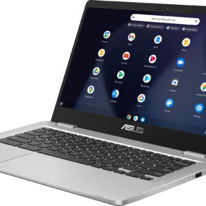 ASUS C423NA Chromebook 14" FHD Laptop Computer, Intel Celeron N3350 up to 2.4GHz, 4GB LPDDR4 RAM, 32GB eMMC, 802.11AC WiFi, Bluetooth, Webcam, Silver, Chrome OS, BROAG 3Feet USB Extension Cable