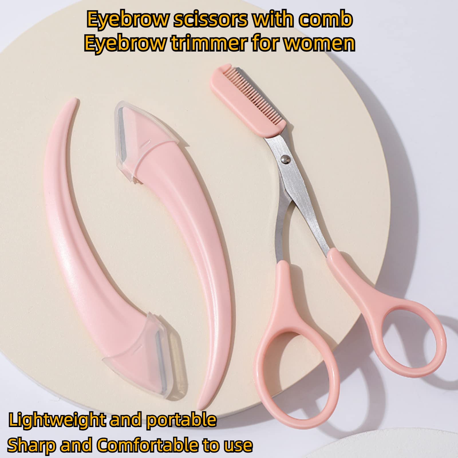 Eyebrow Trimmer Set 6PCS Eyebrow Scissors with Comb Stainless Steel Eyebrow Razor Eyebrow Eyelash Hair Removal Accessories for Women Men