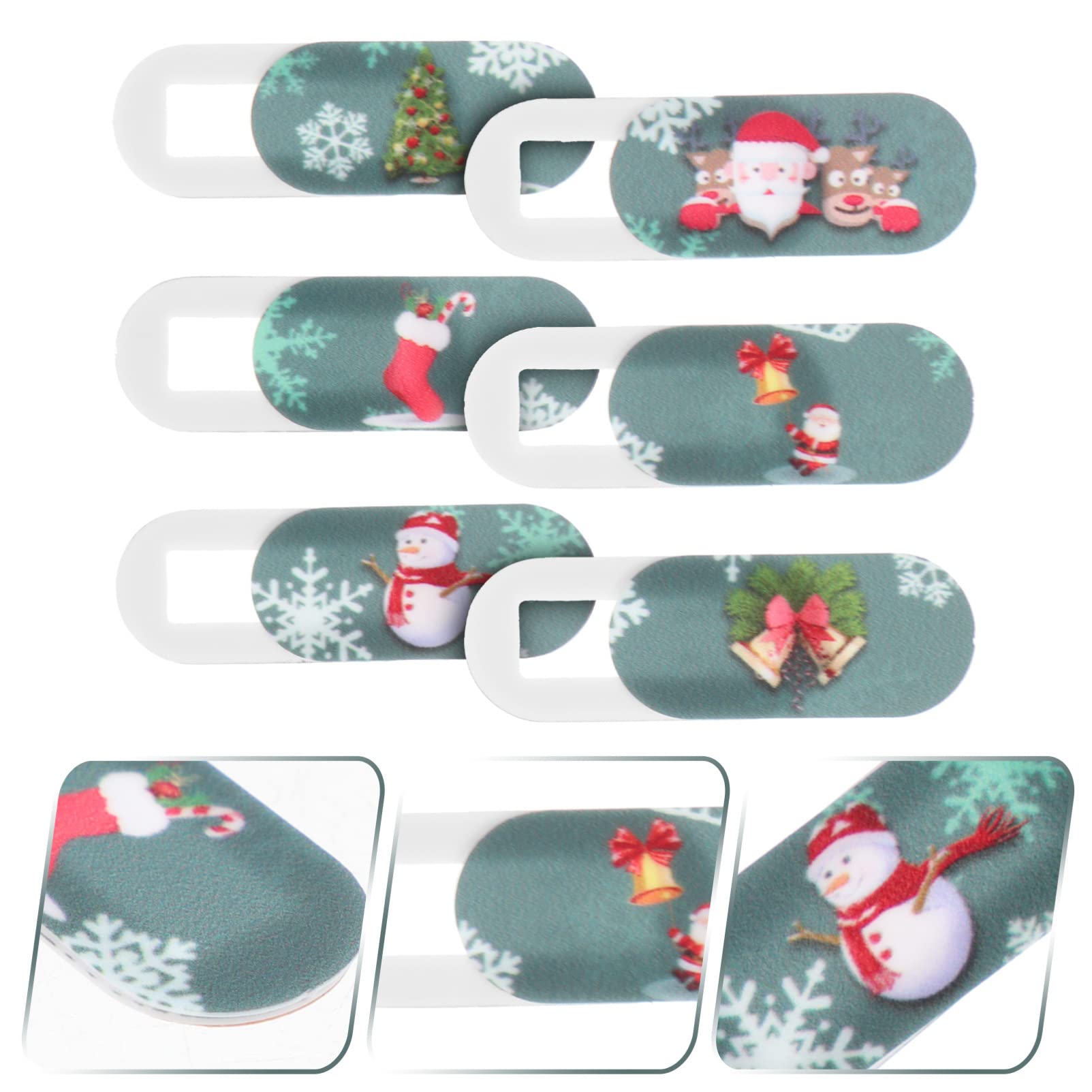 Sosoport 6pcs Christmas Cover Computer Cover Shield Cover Webcam Cover Slide Privacy Slider Laptop Privacy Cover Webcam Protector Cover