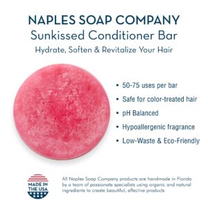 Naples Soap Company Solid Shampoo & Conditioner Bar Set – Free of Parabens, Pthalates – Handmade, pH Balanced, Hydrating Haircare, Safe & Effective for All Hair Types – Lasts 50-75 Uses, Sunkissed