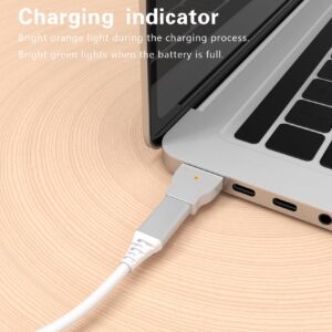 Aioum USB C to Magnetic 2 Generation T (T-TIP) 45W 60W 85W for MacBook Air Pro 2012-2017 with Line 1.8m