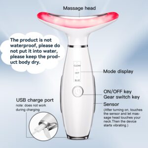 3-in-1 Beauty Massager for Face and Neck, Based on Triple Action LED, Thermal, and Vibration Technologies for Skin Care,Improve,Firm,Tightening and Smooth