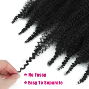 Afro Twist Hair 24 Inch 3 Packs, Springy Afro Twist Hair Pre Fluffed Spring Twist Hair Pre Stretched Wrapping Hair for Soft Locs Hair Extensions (24 Inch (Pack of 3), 1B#)