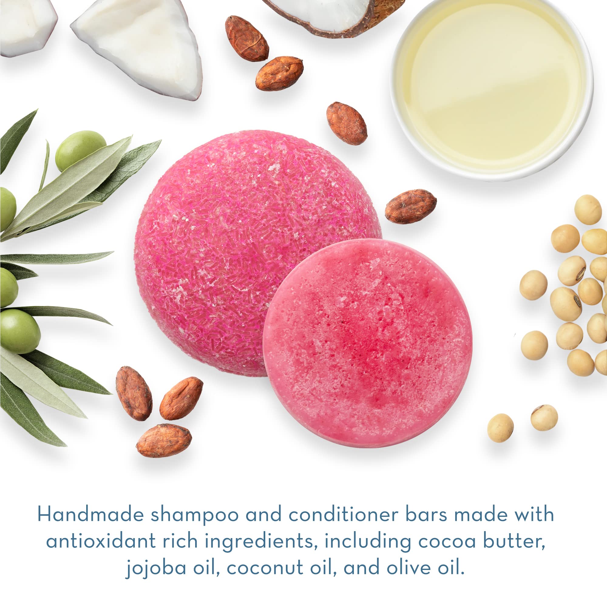 Naples Soap Company Solid Shampoo & Conditioner Bar Set – Free of Parabens, Pthalates – Handmade, pH Balanced, Hydrating Haircare, Safe & Effective for All Hair Types – Lasts 50-75 Uses, Sunkissed