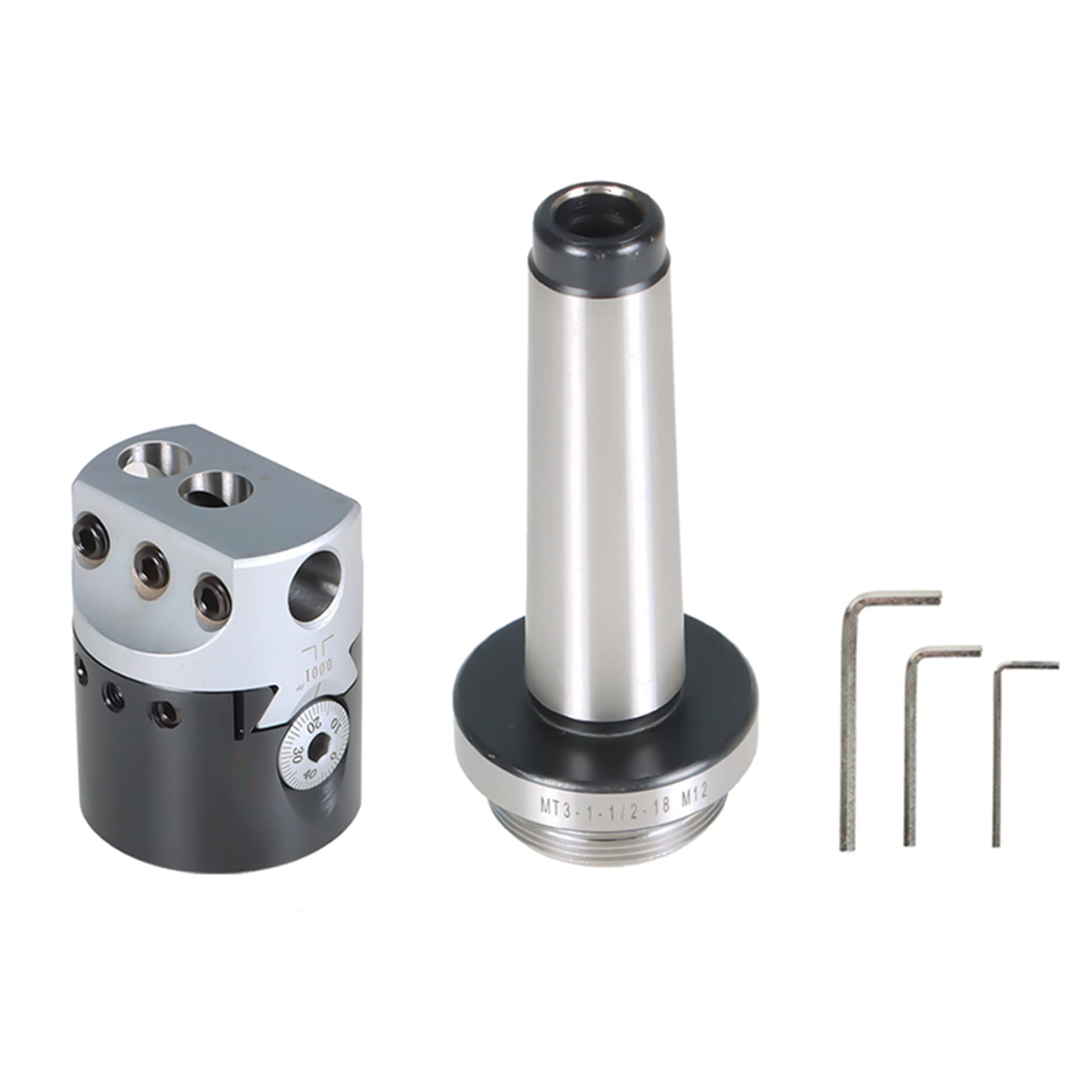 MT3-Metric 12 Boring Head 2 Inch Lathe Boring Head for Boring Machine and CNC Milling Machine with 3 Hexagonal Keys