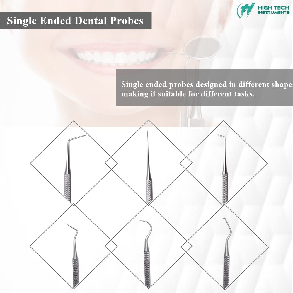 15 Pcs Oral Hygiene Kit Plaque Remover Professional Dental Picks Set Double & Single Ended Picks + Scraper, Mouth Mirror & Tweezers for Gum Care Cleaning Set Stainless Steel with Carrying Case