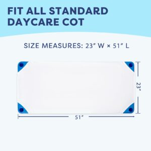 Comfyanno Cot Sheets for Daycare, Standard Size Daycare Cot Sheet, 23" x 51" Toddler Cot Sheets, Breathable Microfiber Sheet Cover for Preschool Nap Cot