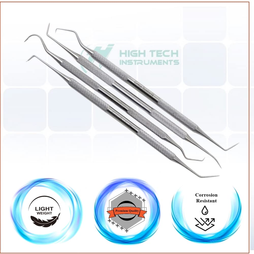 15 Pcs Oral Hygiene Kit Plaque Remover Professional Dental Picks Set Double & Single Ended Picks + Scraper, Mouth Mirror & Tweezers for Gum Care Cleaning Set Stainless Steel with Carrying Case