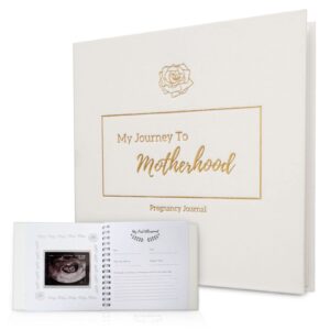 perks & joys pregnancy journal - 8.1x8.1in ivory, 120 gsm paper, 4x6in, 3x3in, 4x4in photo spaces, keepsake pocket, sentiments