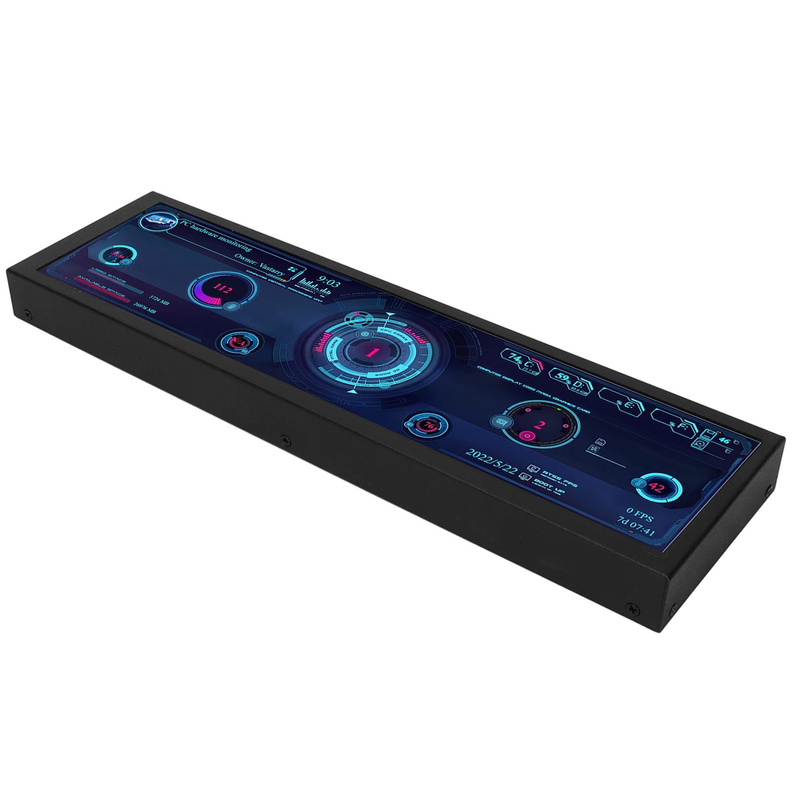 PC Sensor Panel Display Temperature Monitor, 8.8in USB Mini Screen, AIDA64 PC CPU GPU Data Monitor for Win RPi Linux, PC Temperature Display for PC ARGB Computer Case