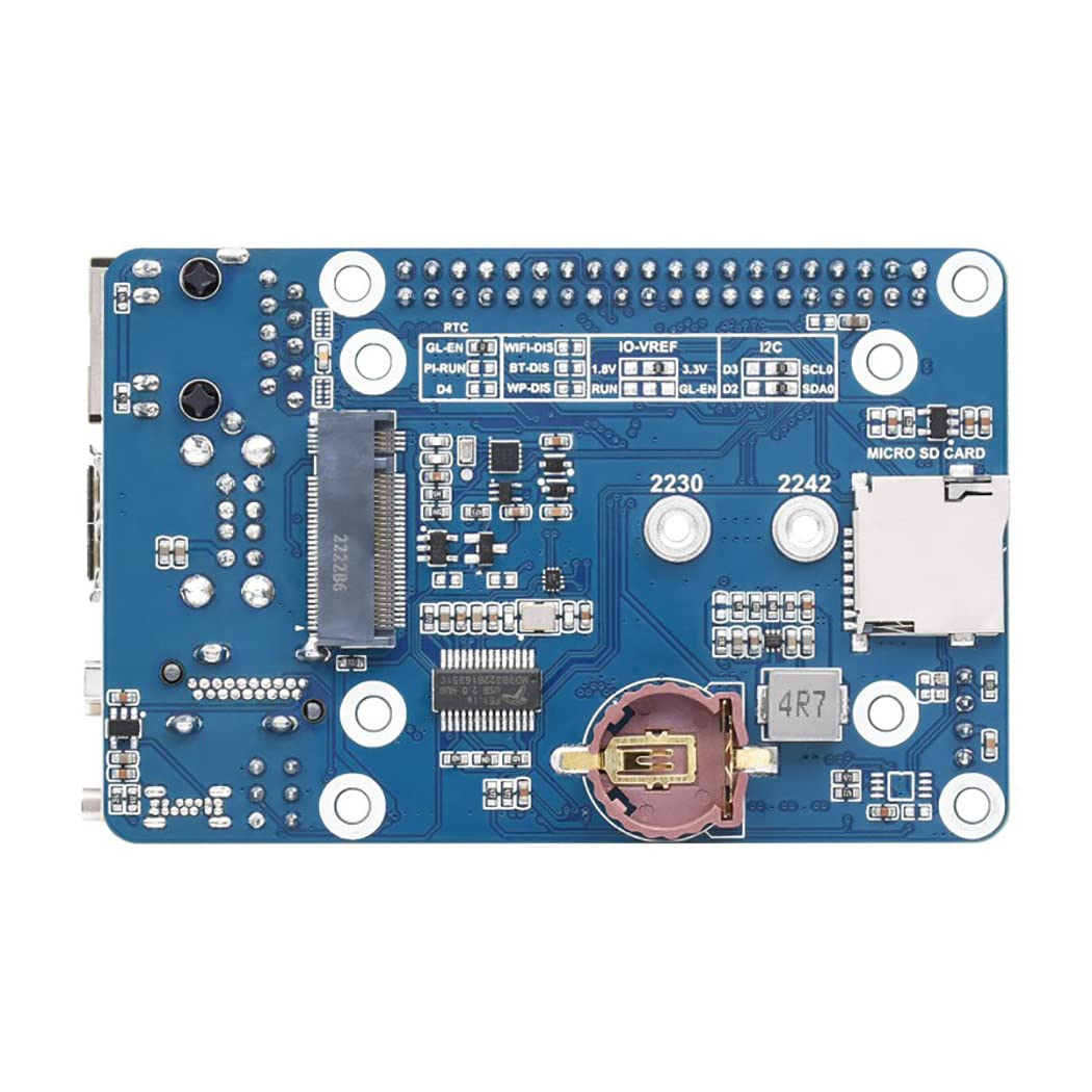 Mini Base Board (C) for Raspberry Pi Compute Module 4 (CM4), 40PIN LCD Connector, Gigabit Ethernet RJ45 Interface