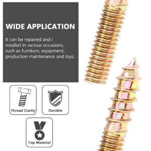 Zorveiio M4 Hanger Bolts, Length 1"(25mm) Double Headed Bolts Self-Tapping Screw for Furniture