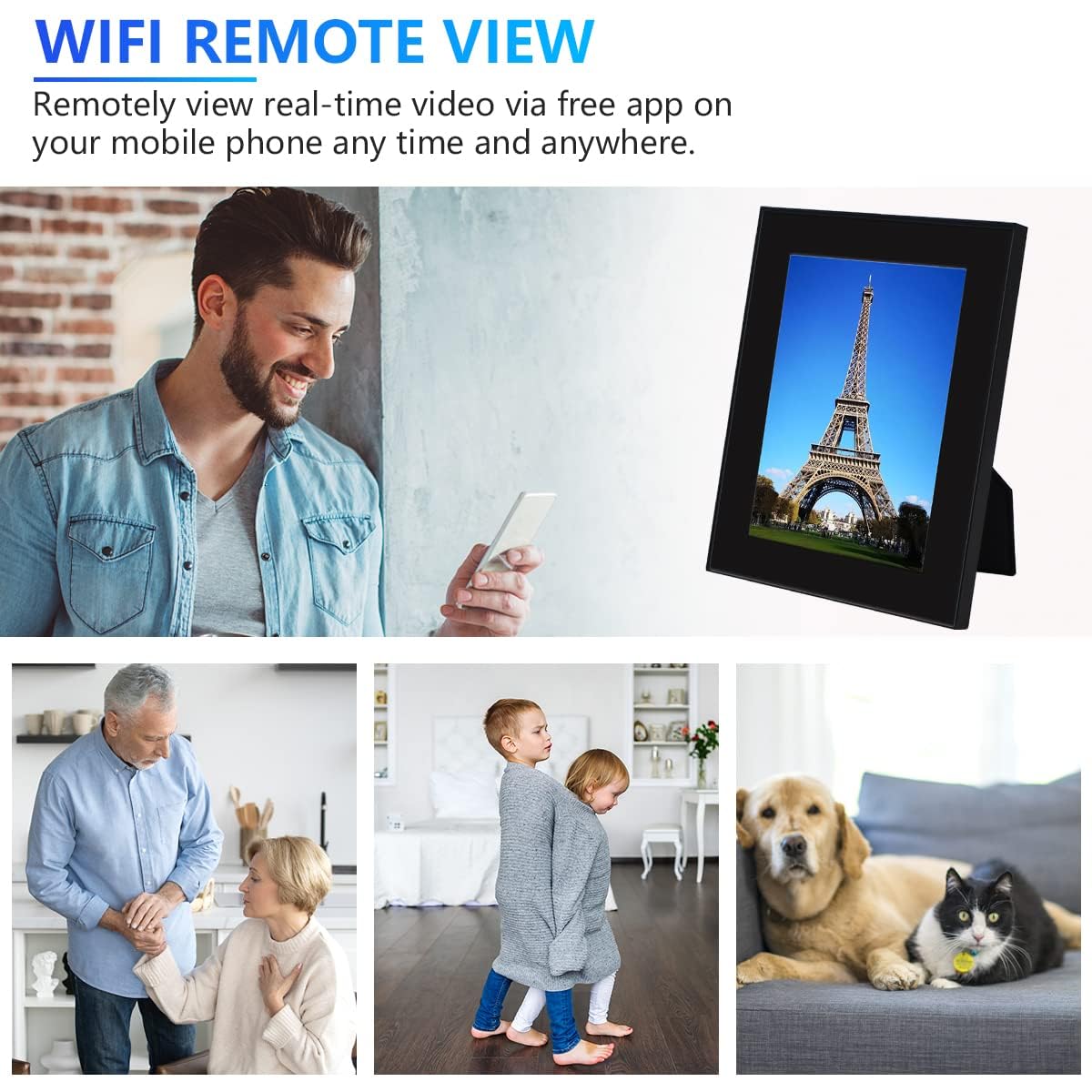 VANCHEER Hidden Camera Photo Frame WiFi Spy Cameras 1080P HD for Home Security Wireless Small Nanny Cam with Motion Detection, Remote View for Indoor Surveillance No Audio Function