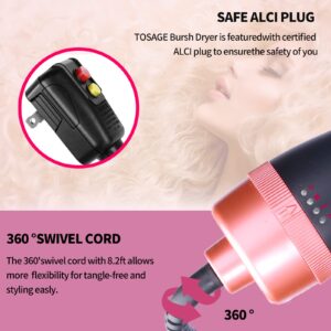 Laeuokie Hair Dryer Brush, 4-in-1 Styling Tool with ALCI Safety Plug, Black, Ceramic and Nylon