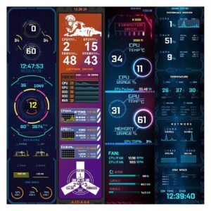 PC Sensor Panel Display Temperature Monitor, 8.8in USB Mini Screen, AIDA64 PC CPU GPU Data Monitor for Win RPi Linux, PC Temperature Display for PC ARGB Computer Case