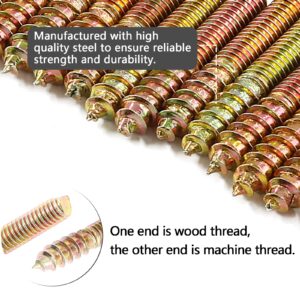 Zorveiio M4 Hanger Bolts, Length 1"(25mm) Double Headed Bolts Self-Tapping Screw for Furniture