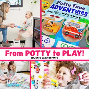 Potty Time Adventures Potty Training Chart by Lil ADVENTS - My Little Pony with 14 Wood Block Toy Prizes - Potty Training Advent Game - Wooden Block Toys, Reward Chart, Activity Board & Stickers