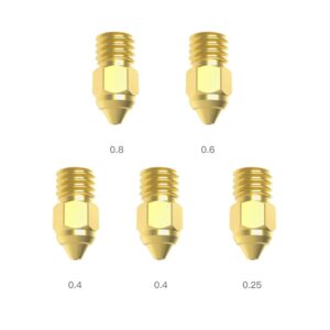 Creality 5PCS MK-ST Nozzle Kit for Ender 3 S1 Pro and Ender 3 V2 Neo, 3D Printers Parts 0.25mm, 0.4mm, 0.6mm, 0.8mm Copper Alloy Nozzle Kit for Ender 3 S1 and Ender 3 Neo Series