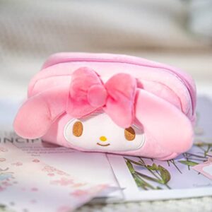 oneZHI Cosmetic Bag Makeup Bags Lipstick Pouch Zipper Pouch Handbags For Women Girls Cartoon Kitty Melody Travel Accessories Organizer Corduroy （Pink）