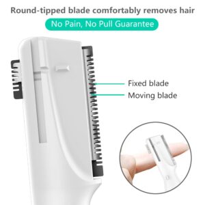 Funstant Eyebrow Trimmer, Precision Facial Hair Trimmer with Comb, Painless Battery Operated Eyebrow Razor for Women No Pulling Sensation for Face Chin Neck, Upper-Lip, Peach-Fuzz