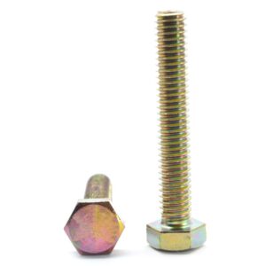 1/2-13 x 6 coarse thread grade 8 hex tap (full thread) bolt alloy steel yellow zinc plated pk 5