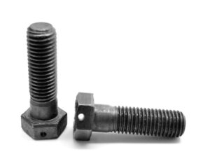 1-8 x 3 coarse thread grade 8 hex cap screw (bolt) drilled head alloy steel thermal black oxide