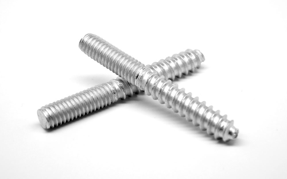 1/2-13 x 3 Coarse Thread Hanger Bolt Low Carbon Steel Zinc Plated Pk 100