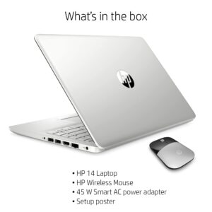 HP 2022 Newest Laptop Computer, 14" HD Display, Quad-Core Intel Pentium N5030 (Upto 3.1GHz), 4GB RAM, 128GB SSD, HD Webcam, HDMI, Bluetooth, WiFi, RJ-45, 1-Year Office 365, Win10 S+MarxsolCables