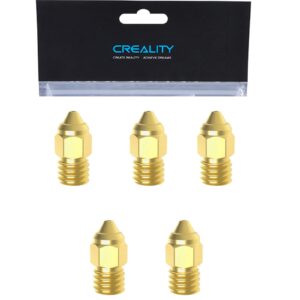 creality 5pcs mk-st nozzle kit for ender 3 s1 pro and ender 3 v2 neo, 3d printers parts 0.25mm, 0.4mm, 0.6mm, 0.8mm copper alloy nozzle kit for ender 3 s1 and ender 3 neo series