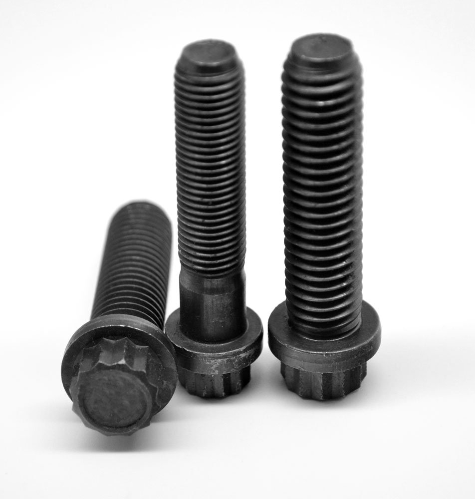 3/8-24 x 1 3/4 Fine Thread 12-Point Flange Screw Alloy Steel Thermal Black Oxide Pk 25