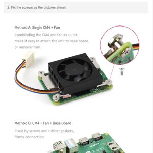 Dedicated 3007 Cooling Fan 12V for Raspberry Pi Compute Module 4 CM4 (NOT Include), PWM Speed Adjustment, Low Noise, with Thermal Tapes