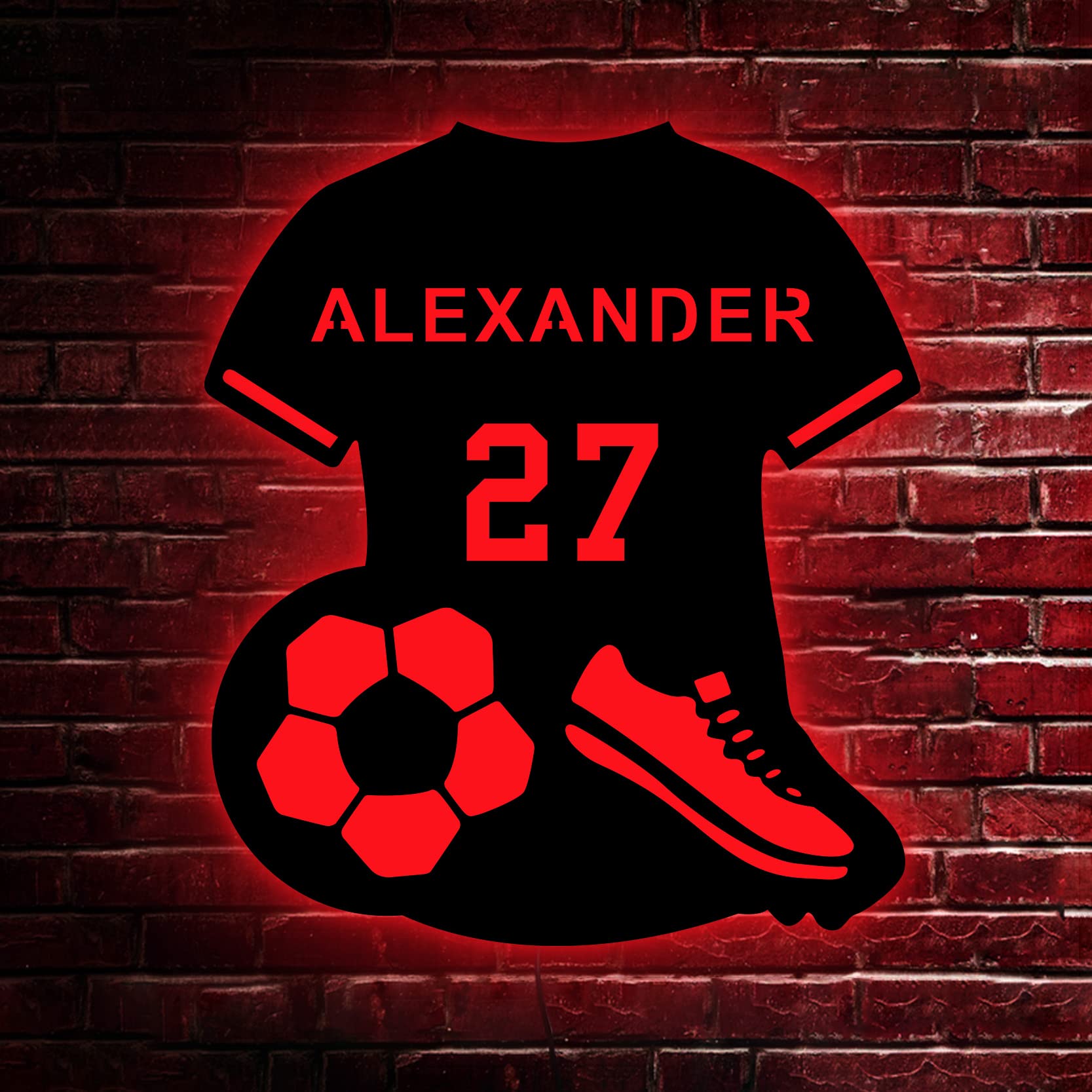 Personalized Soccer Jersey Neon Sign, Wall Hanging Decoration, Birthday Gift For Soccer Loving Son, Kids Room Wall Art, Soccer Jersey Neon Lamp