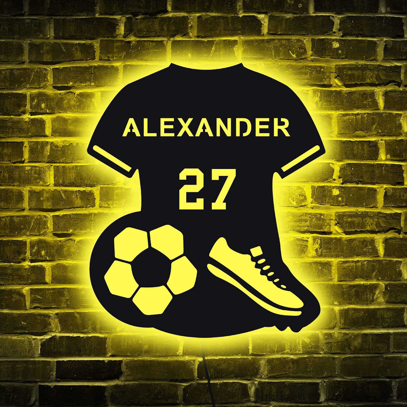 Personalized Soccer Jersey Neon Sign, Wall Hanging Decoration, Birthday Gift For Soccer Loving Son, Kids Room Wall Art, Soccer Jersey Neon Lamp