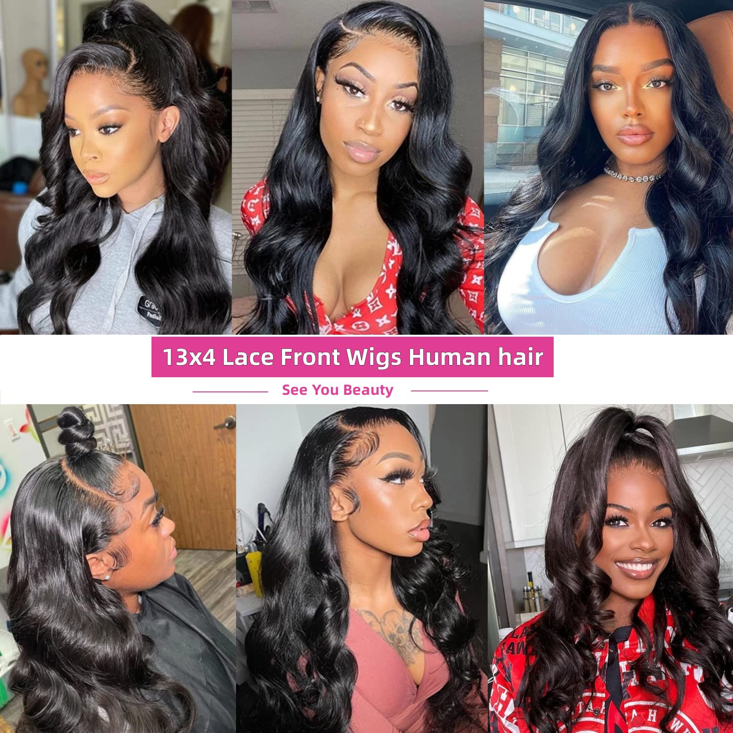 Body Wave Lace Front Wigs Human Hair Pre Plucked 13X4 HD Transparent Frontal Wigs Human Hair Glueless Wigs Human Hair Lace Front Wigs for Black Women with Baby Hair 26inch 180 Density