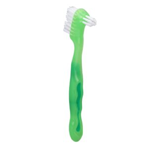 Denture Brush Denture Toothbrush Denture Brush Set Senior Professional Cleaning Brush for Daily Use (Green) Denture Brush Toothbrush Denture Cleaner Brush