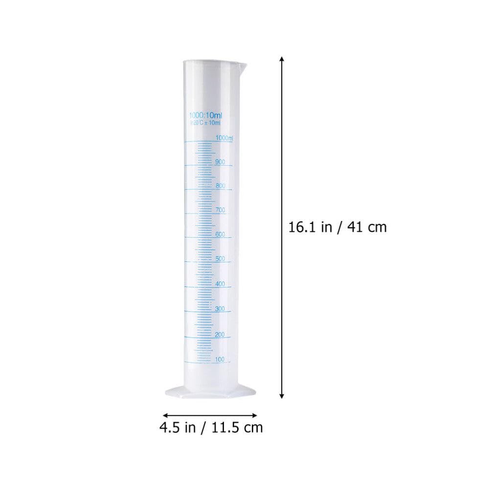 FOMIYES Measuring Cups Plastic 5pcs Plastic Measuring Cylinder Set-50ml/100ml/250ml/500ml/1000ml Graduated Cylinder Safety Cylinder for Laboratory Liquid Measuring Cups