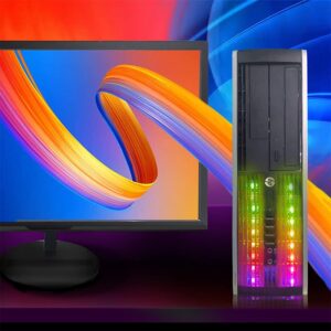 HP Elite RGB Desktop Computer PC, Intel Core i7 up to 3.8GHz, 16G RAM, 512G SSD, New 22 inch FHD LED Monitor, RGB Keyboard and Mouse, RGB BT Sound Bar, Webcam, WiFi, BT 5.0, Windows 10 Pro (Renewed)