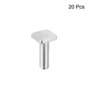 uxcell Square Head Bolt, 20pcs M6x20mm Fully Thread Carbon Steel Grade 4.8 Square Machine Screws