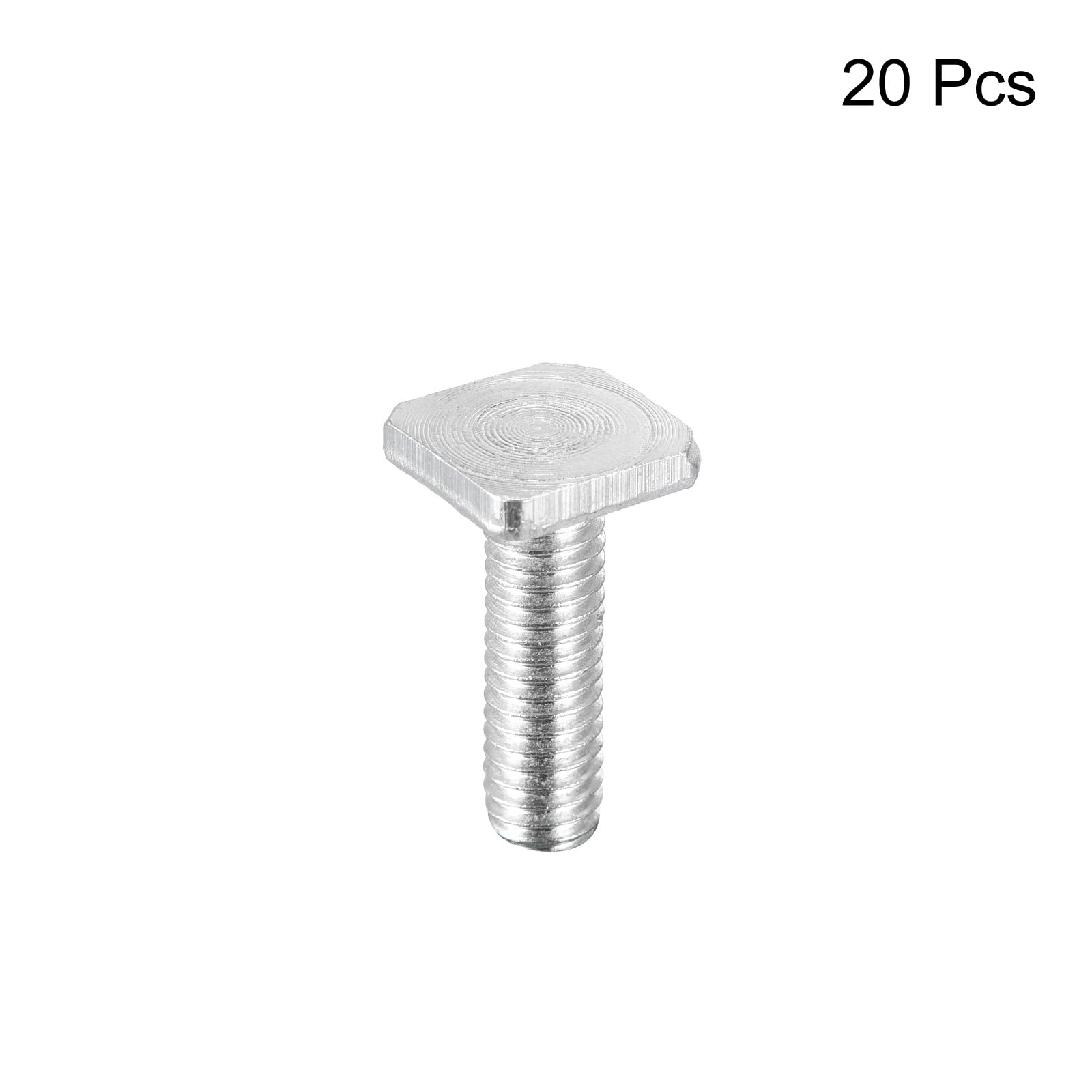 uxcell Square Head Bolt, 20pcs M6x20mm Fully Thread Carbon Steel Grade 4.8 Square Machine Screws