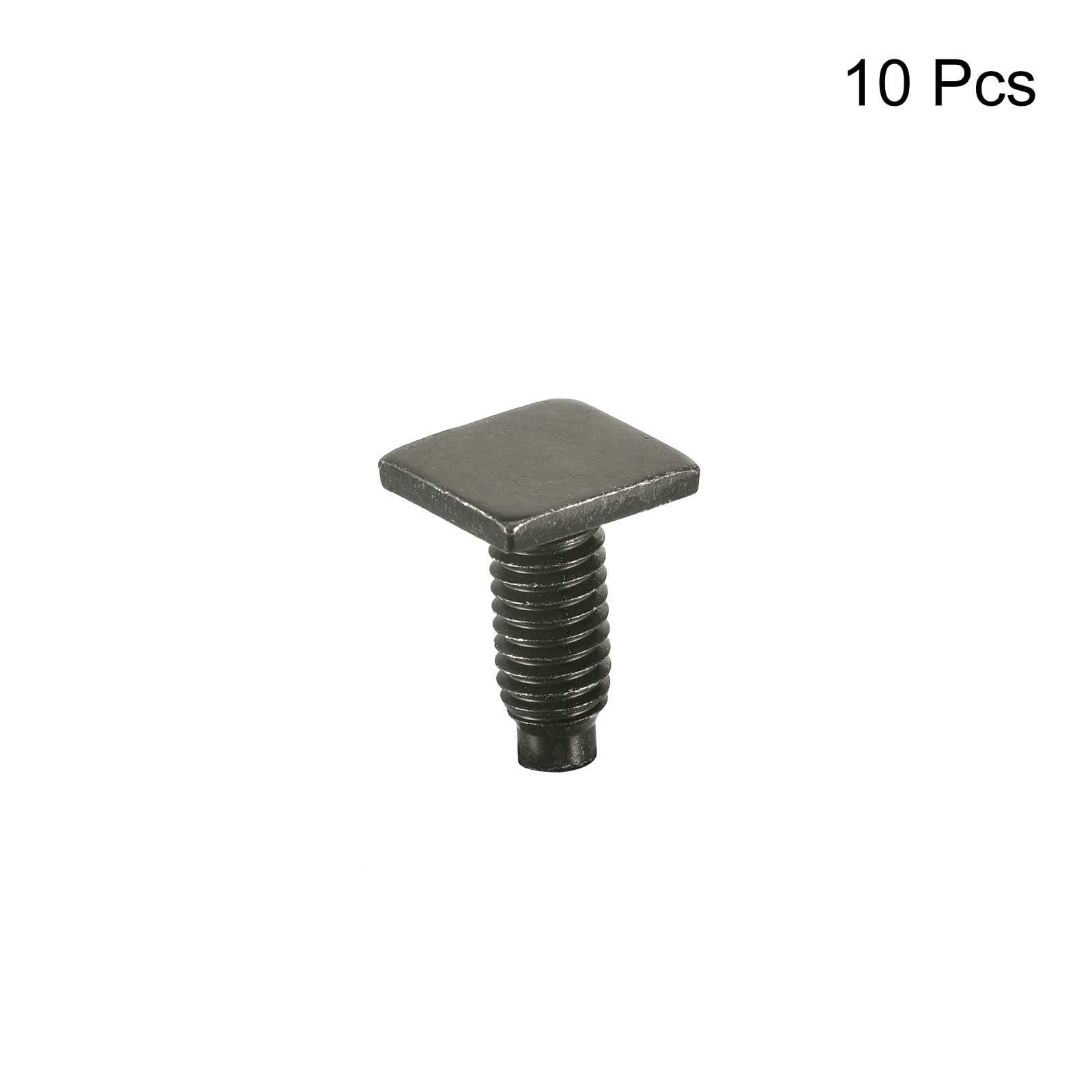 uxcell Square Head Bolt, 10pcs M6x15mm Fully Thread Carbon Steel Grade 8.8 Square Machine Screws