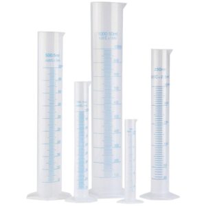 FOMIYES Measuring Cups Plastic 5pcs Plastic Measuring Cylinder Set-50ml/100ml/250ml/500ml/1000ml Graduated Cylinder Safety Cylinder for Laboratory Liquid Measuring Cups