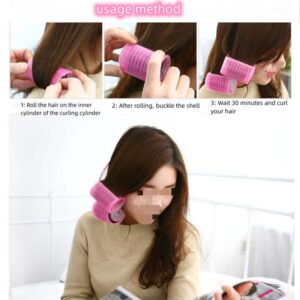 Plastic Hair Rollers Curlers Bangs Self-Adhesive Hair Volume Hair Curling Styling Tools Magic Women DIY Makeup Tools Pink