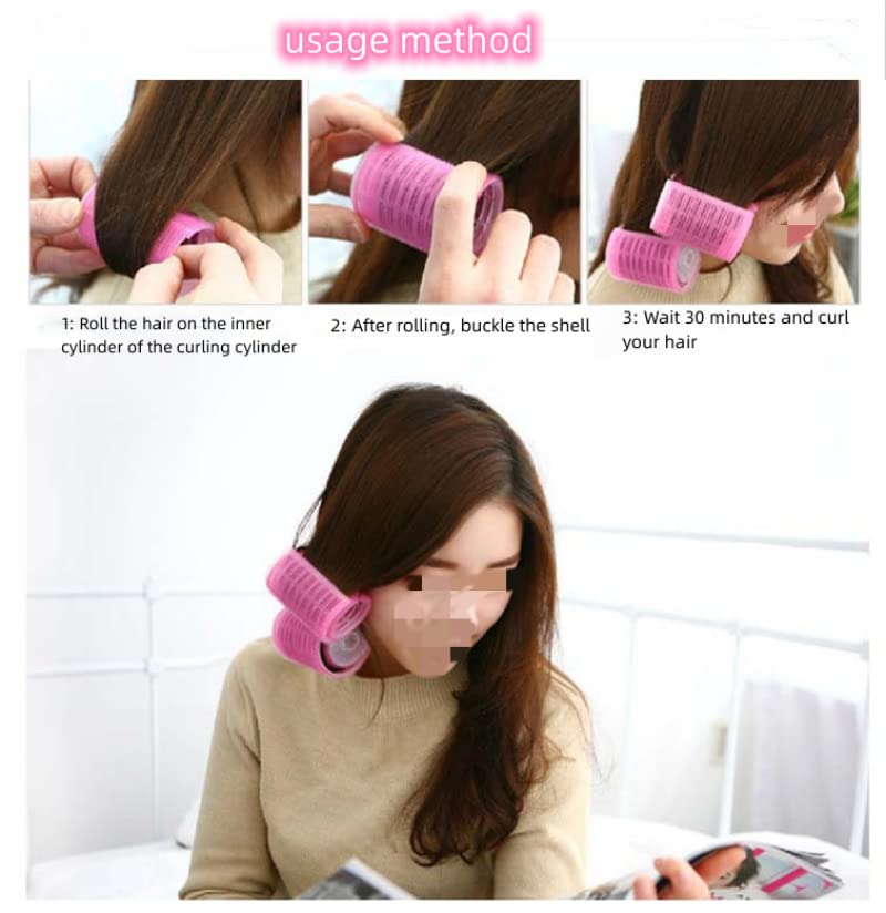 Plastic Hair Rollers Curlers Bangs Self-Adhesive Hair Volume Hair Curling Styling Tools Magic Women DIY Makeup Tools Pink