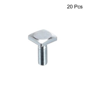 uxcell Square Head Bolt, 20pcs M6x17.5mm Fully Thread Carbon Steel Grade 4.8 Square Machine Screws