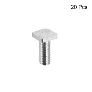 uxcell Square Head Bolt, 20pcs M6x16mm Fully Thread Carbon Steel Grade 4.8 Square Machine Screws